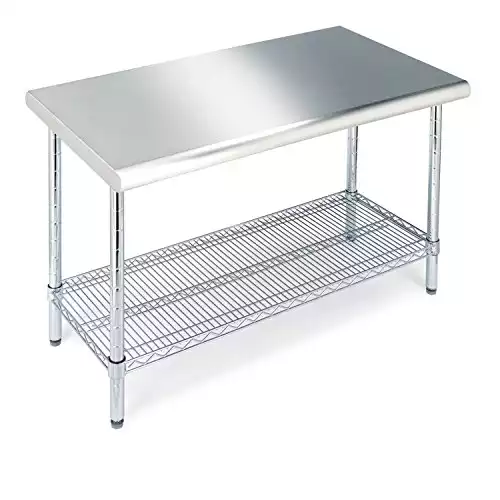 Seville Classics Stainless Steel Top Work Table, 49 in. x 24 in.