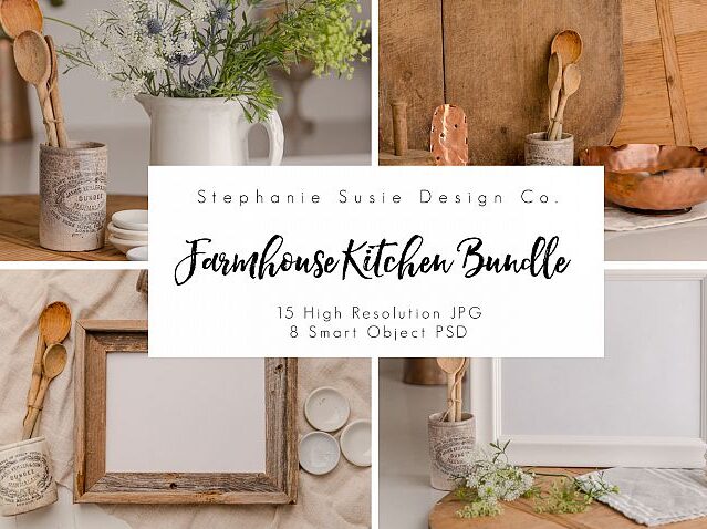 Farmhouse Kitchen Mock Ups - DesignBundles