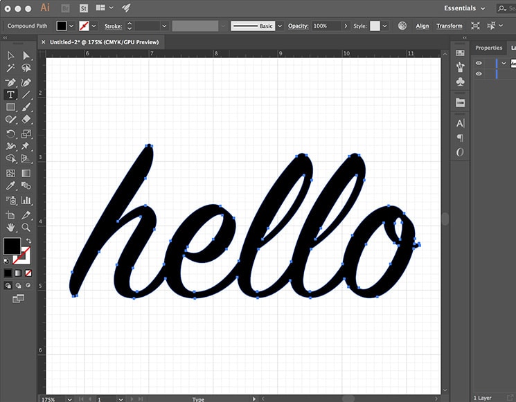 Create SVG Illustrator - Unite Text Done