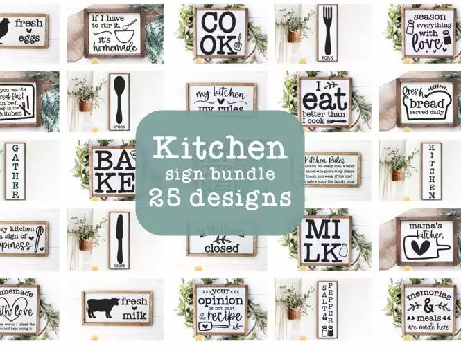 25 Funny Kitchen Signs - DesignBundles