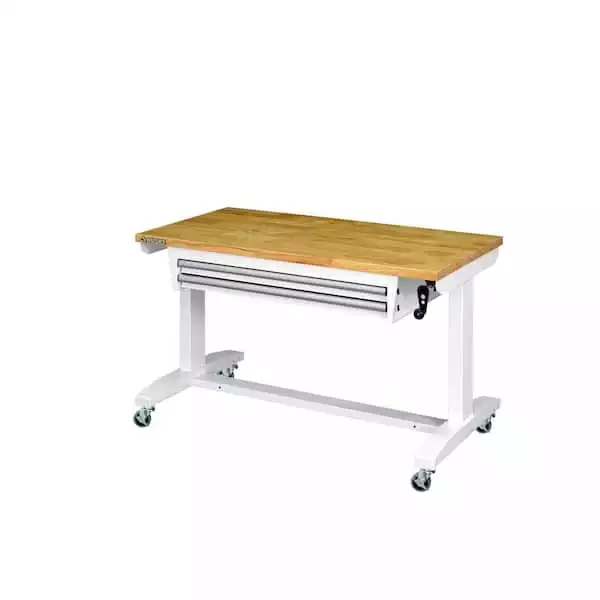 Husky 46 in. x 24 in. Adjustable Height Work Table with 2-Drawers