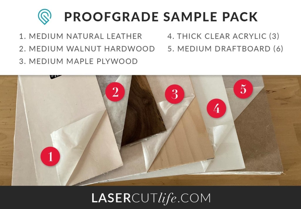 Glowforge Proofgrade Sample Pack